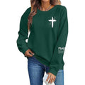 MSRP $30 MOUSYA Women's M Green Christian Sweatshirt Psalms 91 Print Long Slee