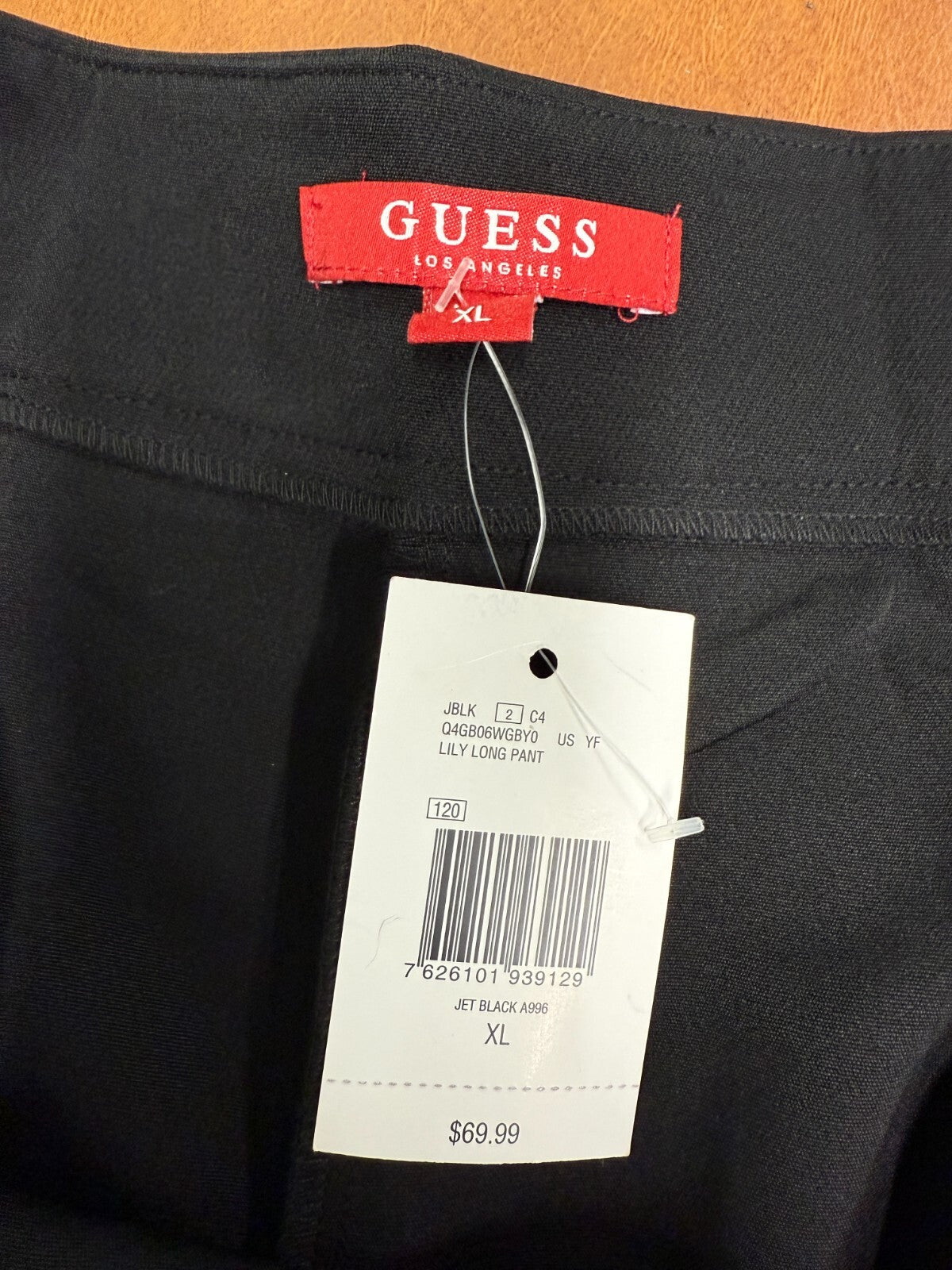 MSRP $69 Guess Women's XL Factory Lily Long Tailored Pants Jet Black NWT