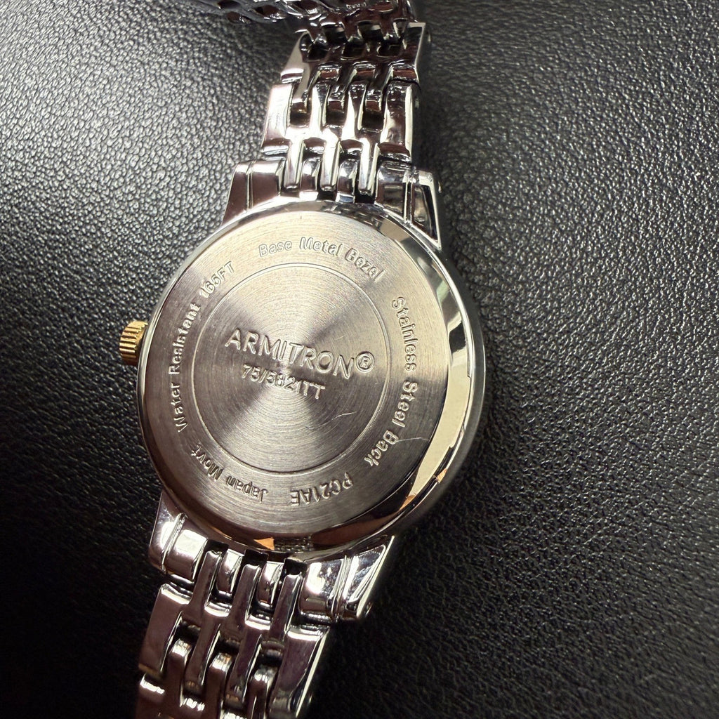 Armitron Women's 75/5821TT Crystal Accented Two Tone Bracelet Watch New Battery