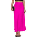 MSRP $48 TEDDIFY Women's S Hot Pink Satin Maxi Skirt High Waisted Elastic Waist