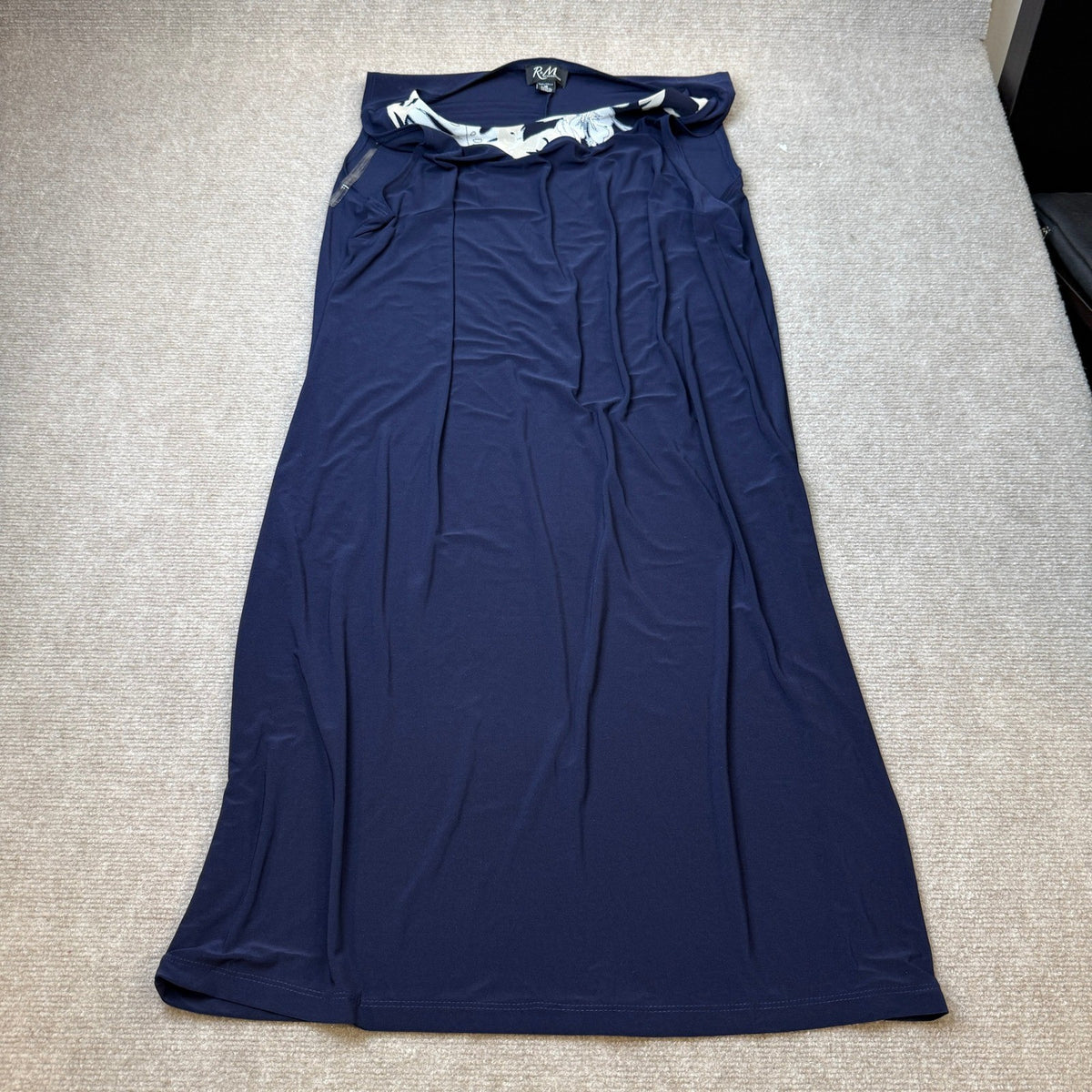 NWT R & M Richards Two Piece Womens 18 Navy Leaf Jacket Dress