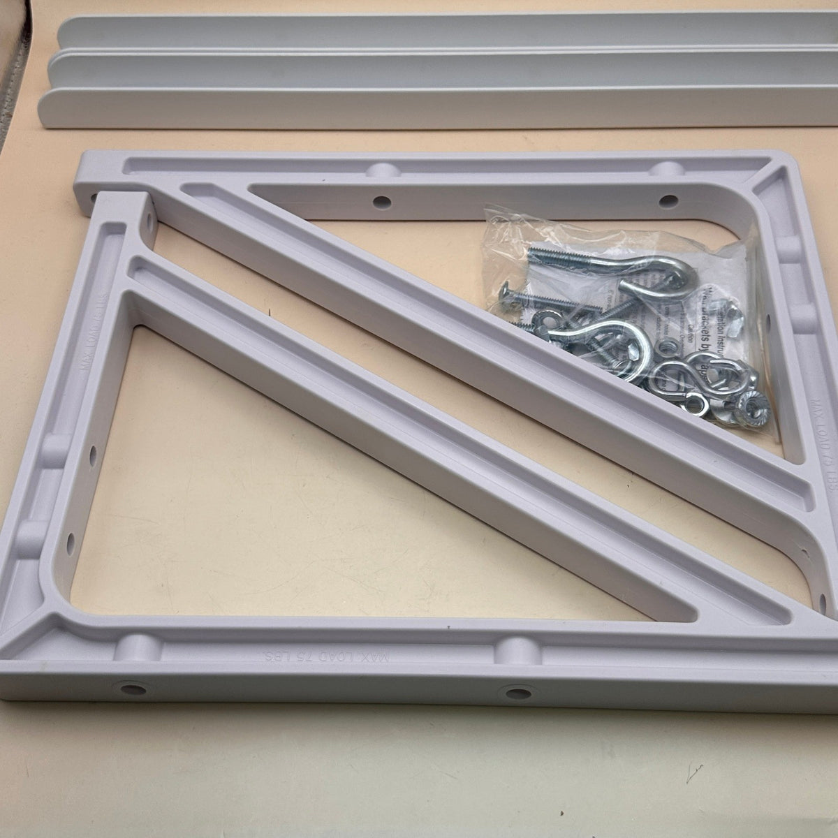 Set of 2 Draper 227216 White Adjustable 18-1/4" - 24" Wall Mounting Bracket