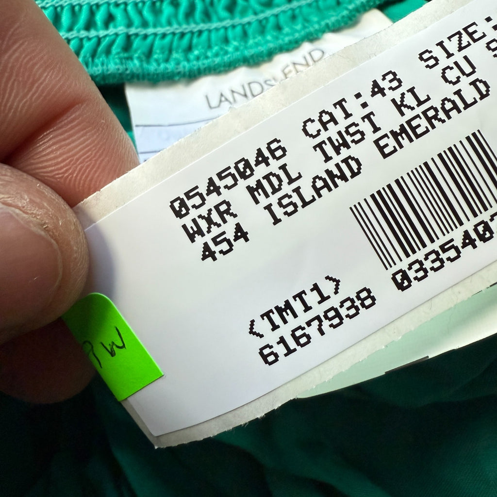 Lands' End Women's Sheer Twist Front Knee Length Swim Cover-up Skirt Island