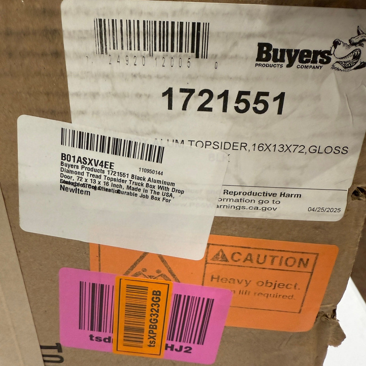 Buyers Products 1721551, 72x13x16" Black Diamond Tread Topsider Truck Box Alum