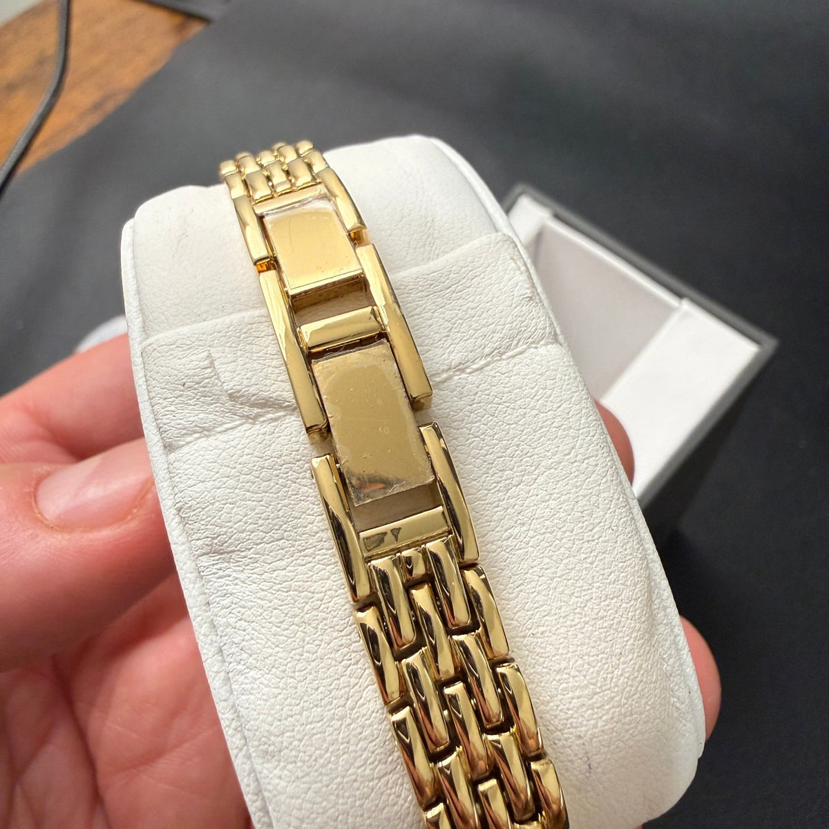 Armitron 75/5195GP Womens Gold Tone Diamond Accented Bracelet Watch New Battery