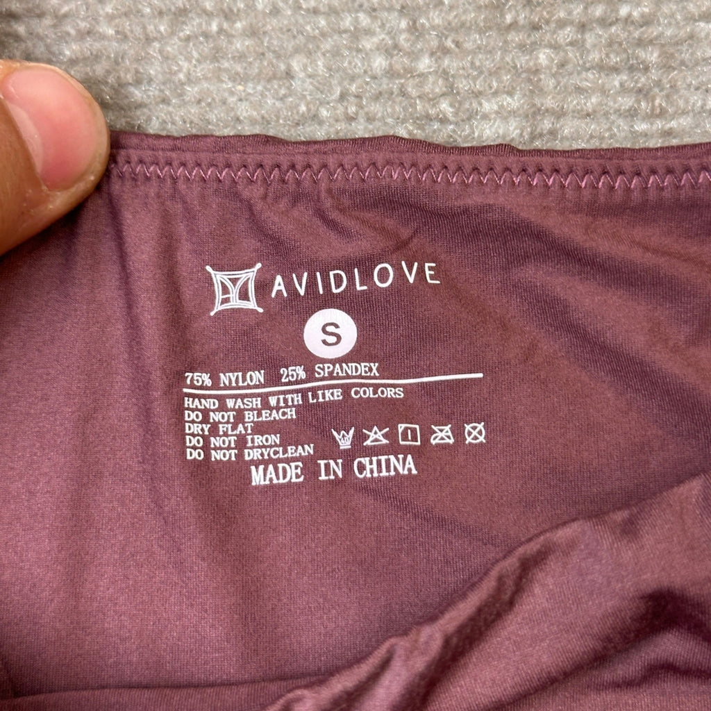MSRP $30 Avidlove Womens S Purple Red Long Sleeve Body Suits w/ SMALL STAIN