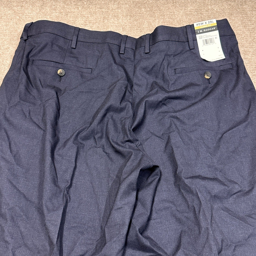 MSRP $100 J.M. Haggar HY00182 Men Classic Fit 40x29 Dark Navy Suit Pants Premium