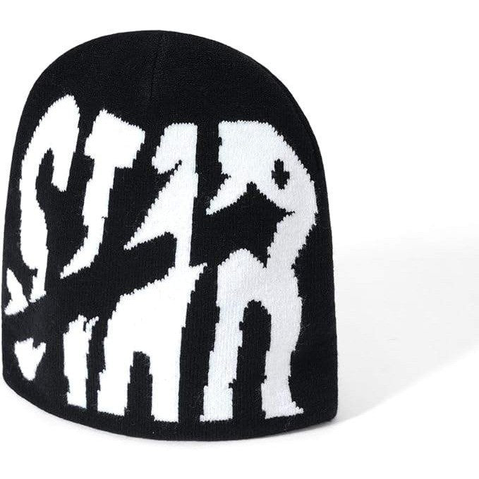 2THESTARS Y2K Beanie for Men Women Knitted Hat Winter Cap Star Design
