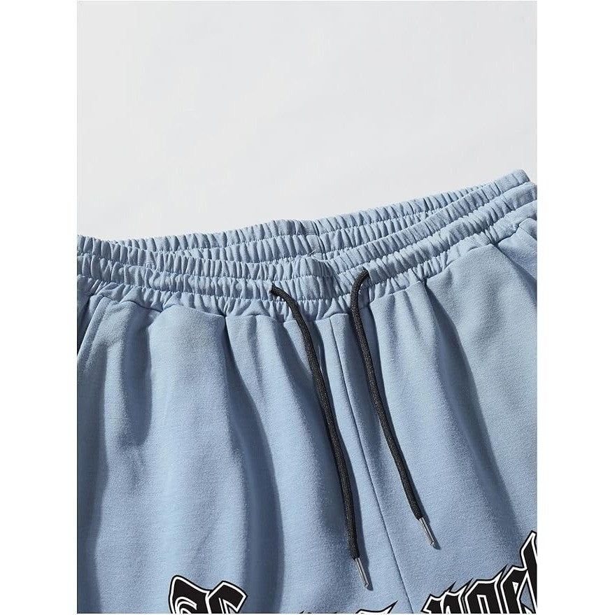Verdusa Men's M Graphic Jersey Basketball Shorts Elastic Wide Leg Track Bottoms