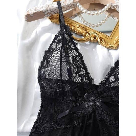 MSRP $23 Foxiny 2XL Flower Black Two Piece Sexy Ruffle Sheer Mesh Lace Wireless