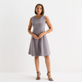 MSRP $89 Black Label by Evan-Picone Womens 4 Granite Crew Neck Sleeveless Dress