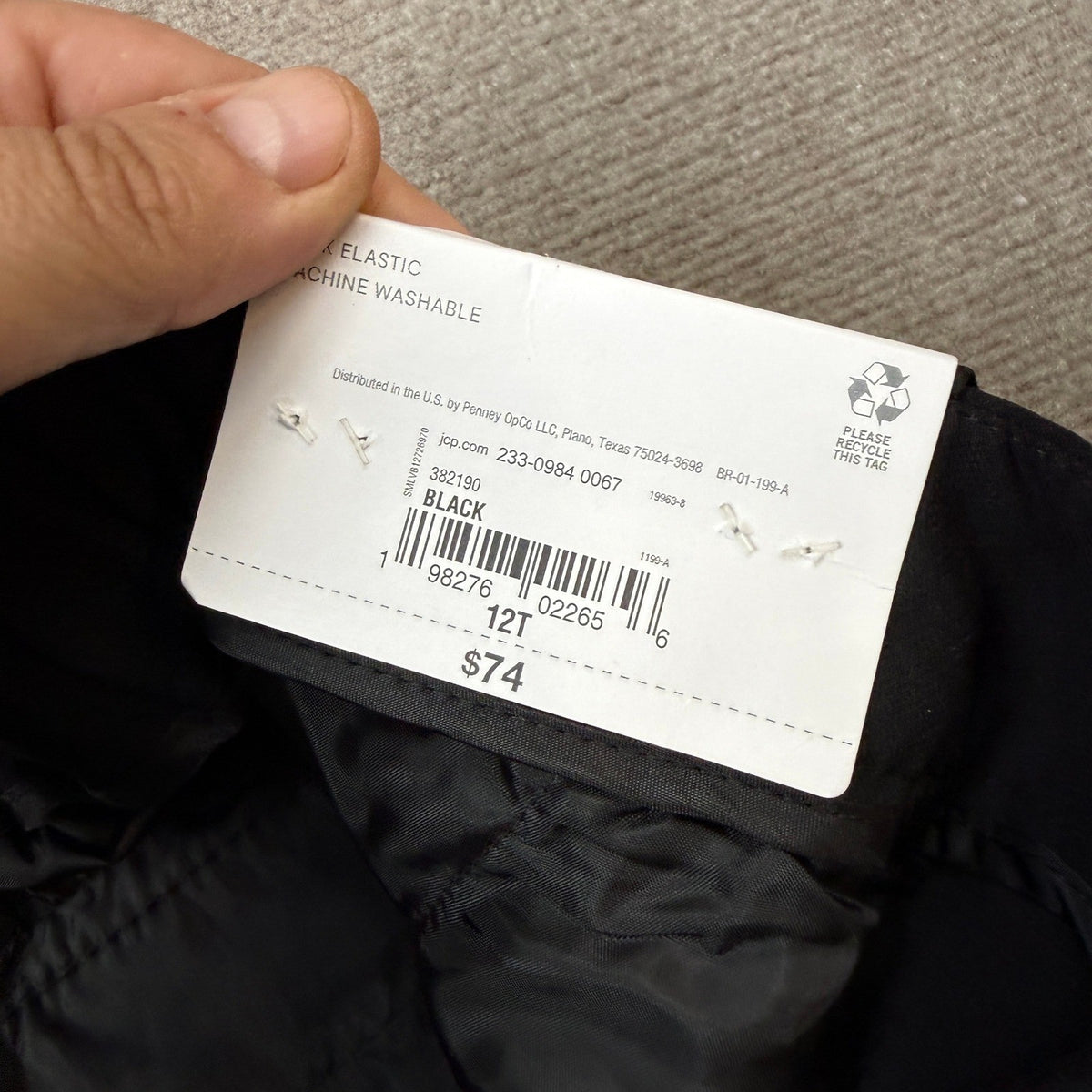 MSRP $74 Liz Claiborne Charlotte Womens 12 Tall Black Wide Leg Mid Rise Trouser