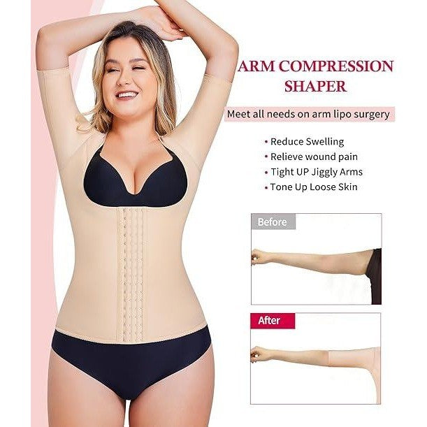 MSRP $37 Gotoly Women's XL Beige Short Sleeve Waist Trainer Corset Tummy Control