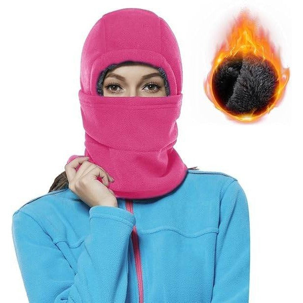 MSRP $20 Achiou Women's Rose Sherpa Hood Ski Mask Winter Balaclava Windproof