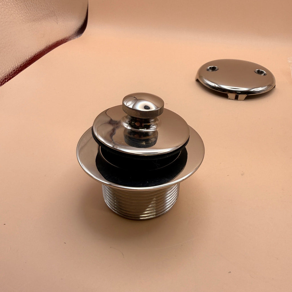 Westbrass D94-2-05 Polished Nickel Twist & Close Tub Trim Set w/ Two-Hole Overfl