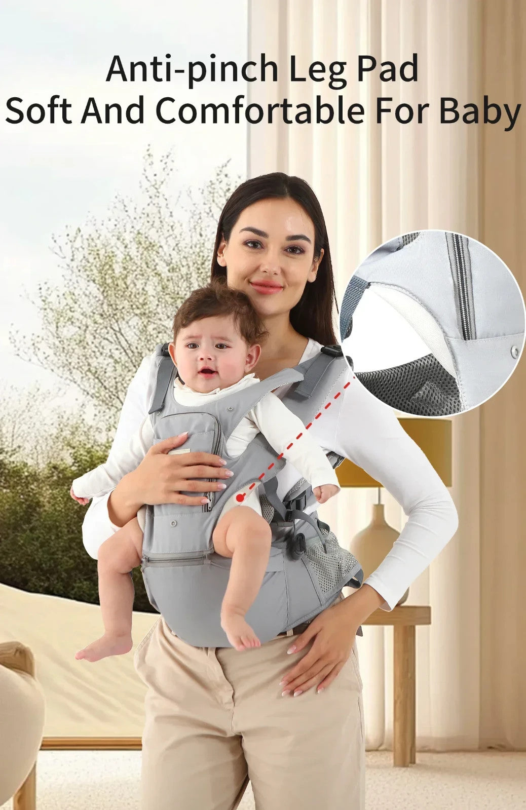 Insular 3-In-1 Ergonomic Baby Carrier For Newborn to Toddler w/ Hip Seat - Breat