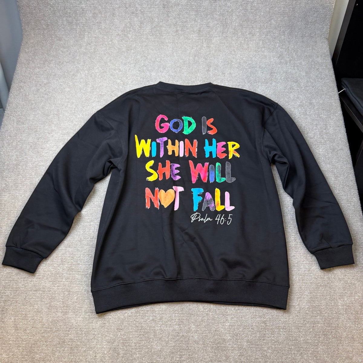 MSRP $33 VILOVE Women's L Christian Sweatshirt God Is Within Her Pullover Long