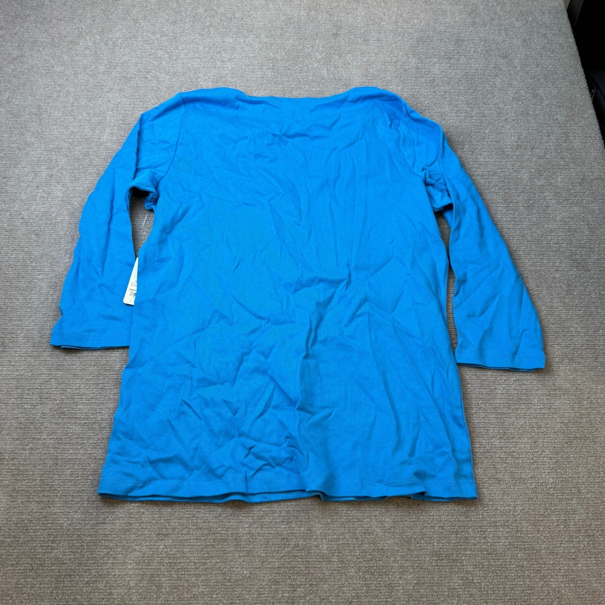 MSRP $22 St. John's Bay Womens L Tall Blue V Neck 3/4 Sleeve T-Shirt