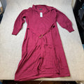 MSRP $96 Maia Womens 1X Wine Long Sleeve Sweater Dress Belted