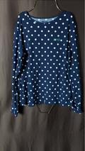 Lands' End Women's L Petite Long Sleeve Crewneck Swim Tee Top UPF50 Rash Guard