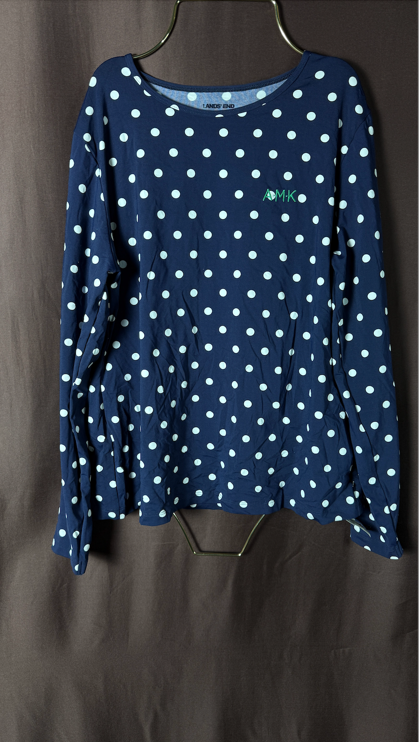 Lands' End Women's L Petite Long Sleeve Crewneck Swim Tee Top UPF50 Rash Guard