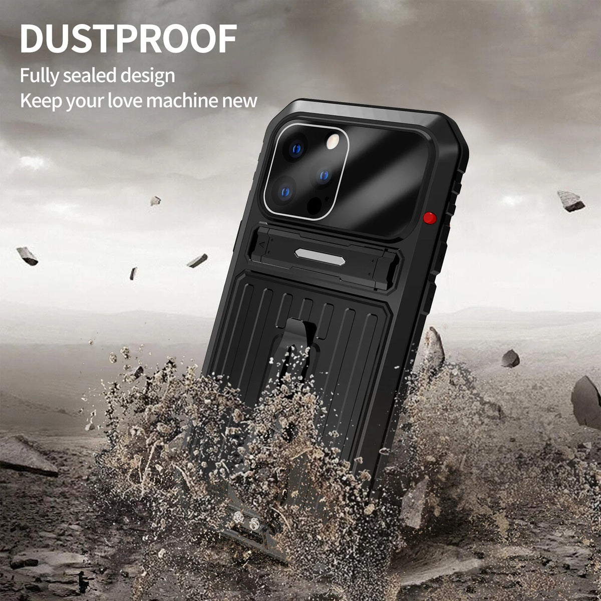 Aluminium Shockproof Case for iPhone 12–14 Pro / Pro Max Built-in Tempered Glass