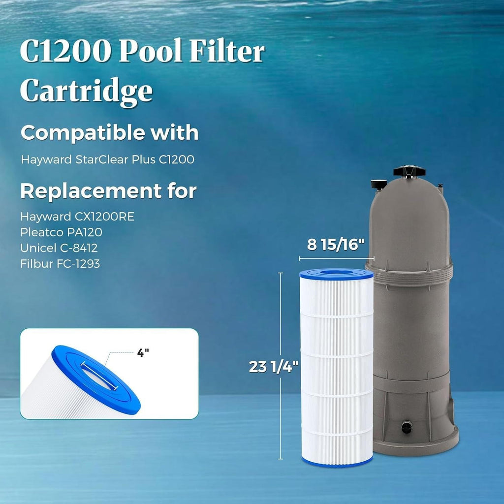 Cielvita C1200 Pool Filter Cartridge 120 sq.ft for Hayward StarClear Plus C1200