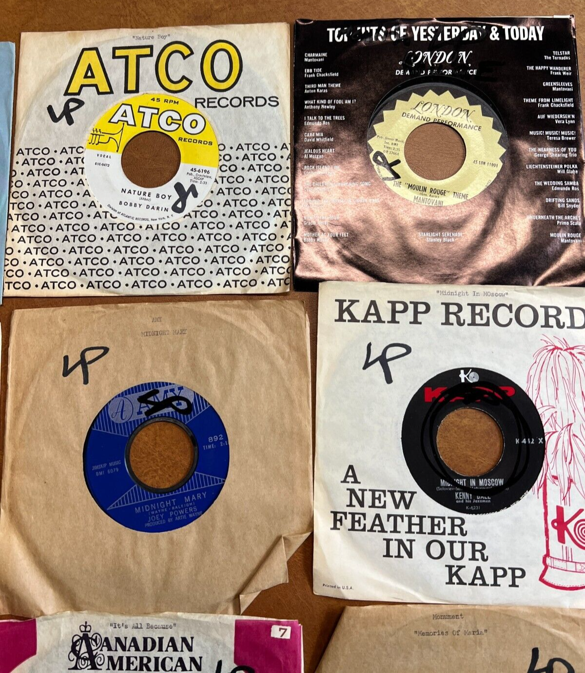 Lot Of 16 - Vinyl 45 RPM Records Patti Page Bobby Darin