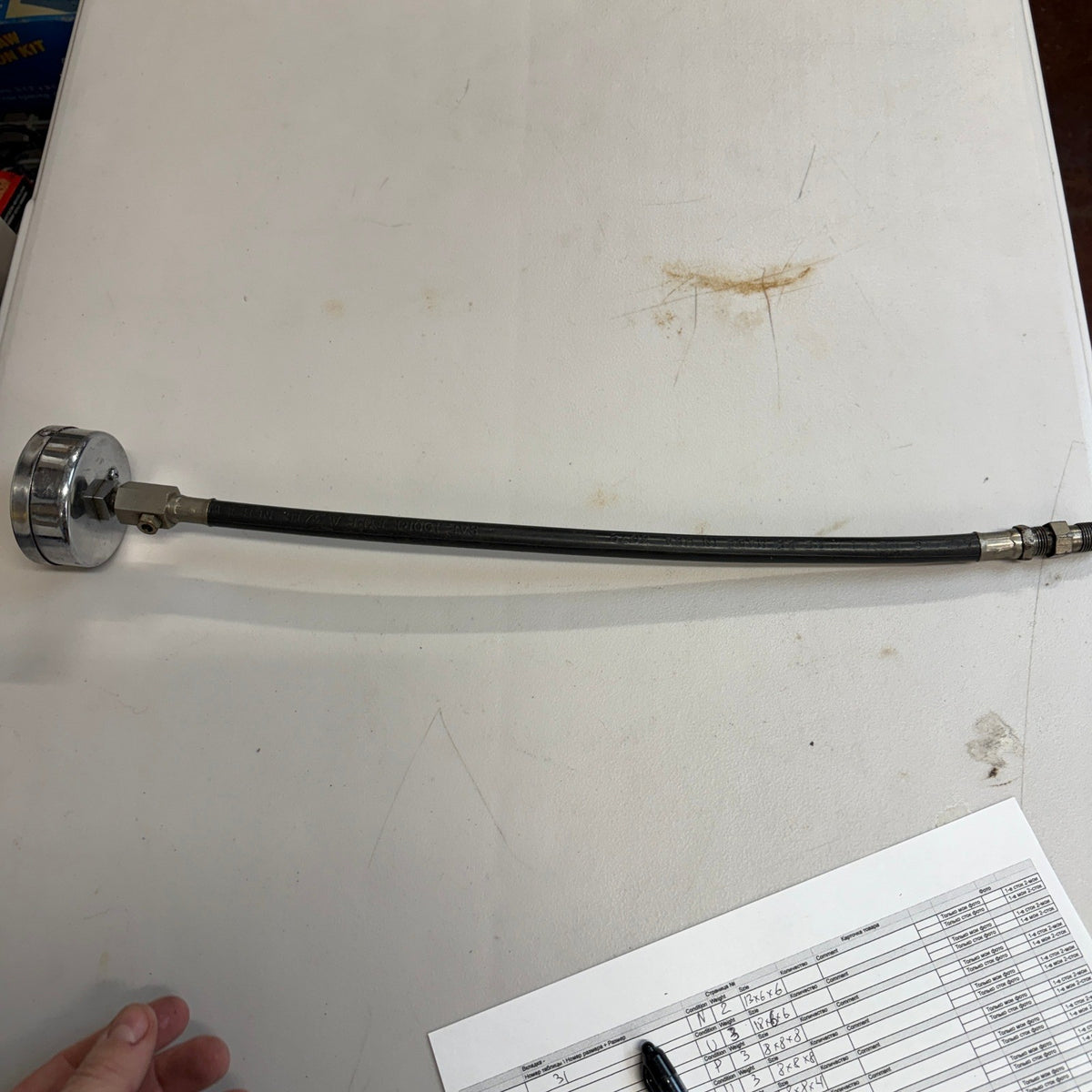 USG 14275-1 Air Hydraulic Pressure Gauge 300 PSI w/ Hose