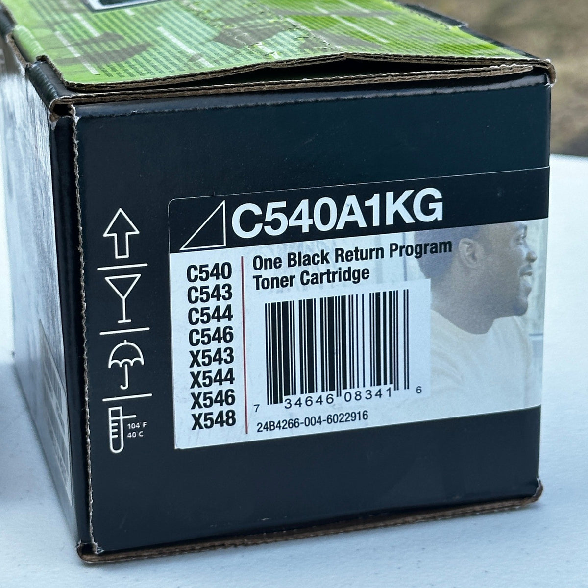 Set of 2 Lexmark C540A1CG Cyan & C540A1KG Black Toner Cartridges C540 C543 C544