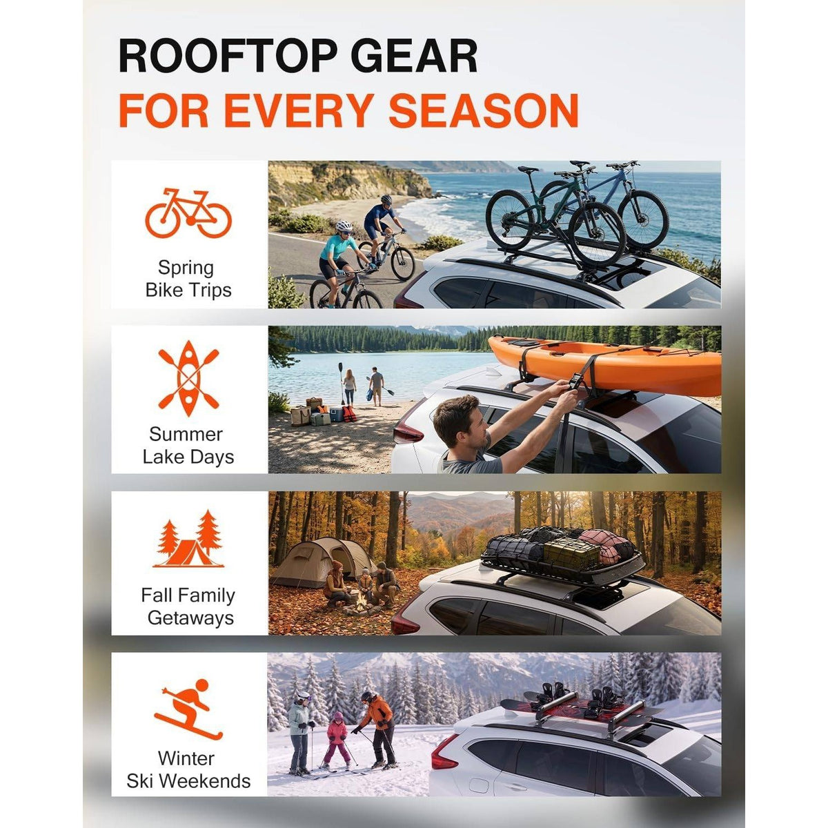 Snailfly C2147V01 330 lb Roof Rack Cross Bars for 2021-2026 Jeep Grand Cherokee