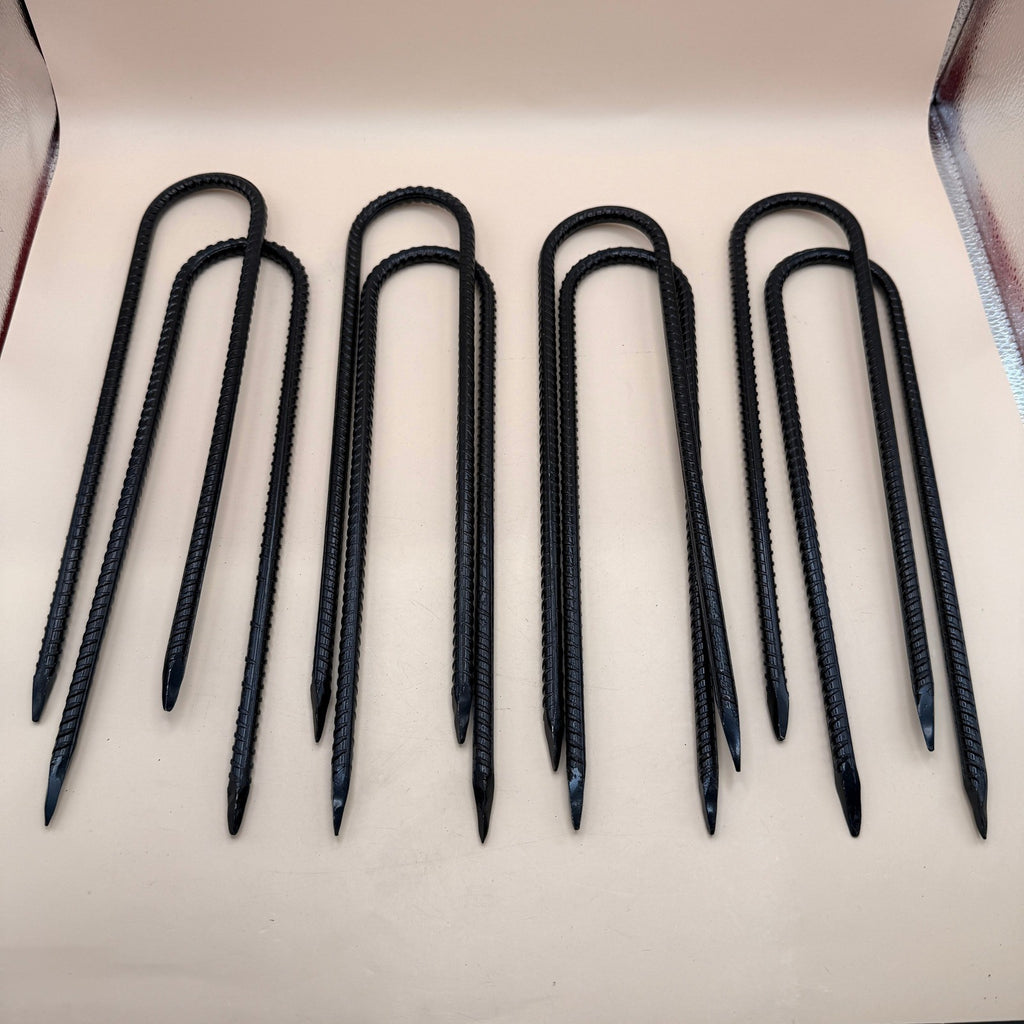 Set of 8 Kiivakii 12" Trampoline Stakes Heavy Duty U-Shaped Steel Anchors for H