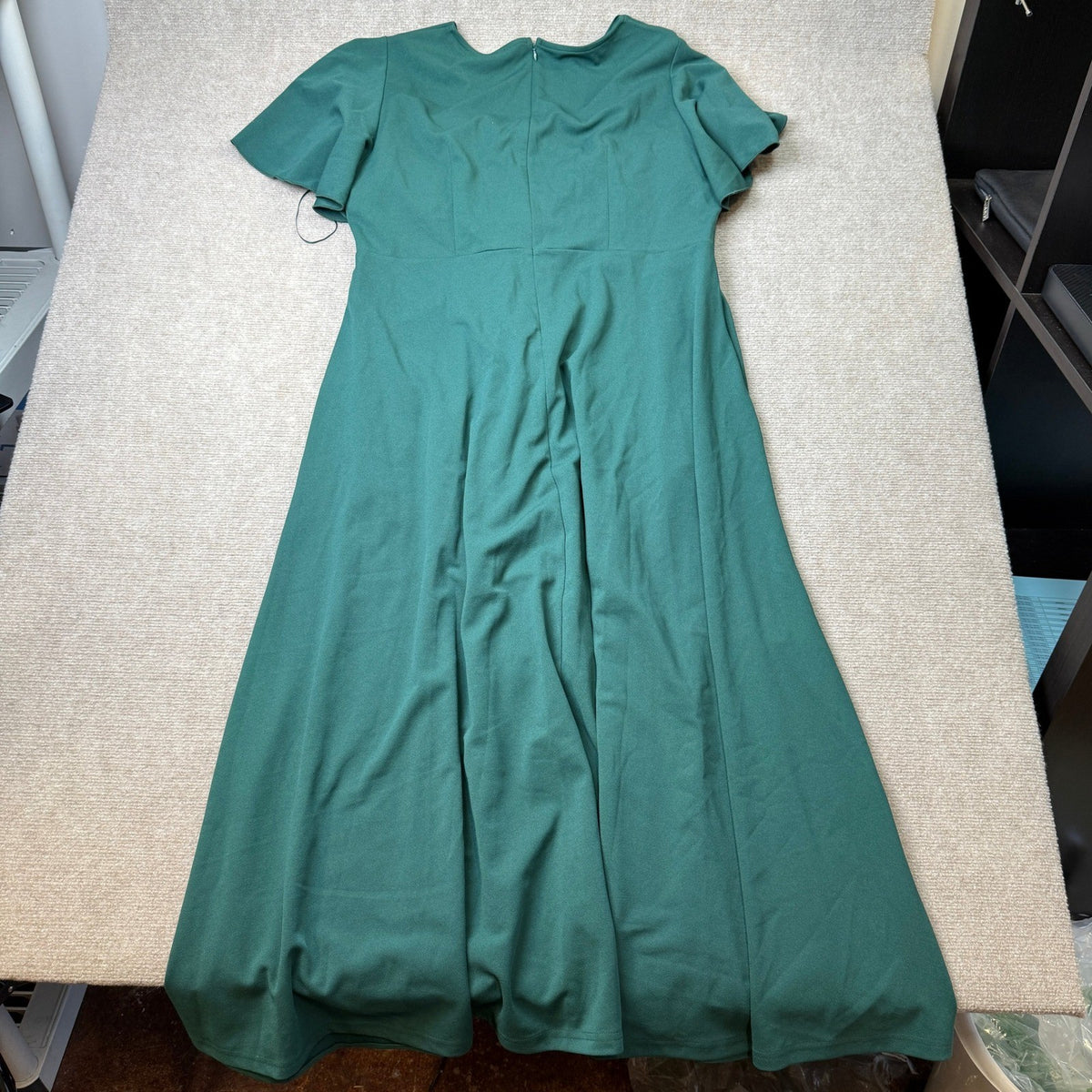 MSRP $76 QMZ Women's 3XL Dress V Neck Formal Evening Gown Ruffle Sleeve A Line