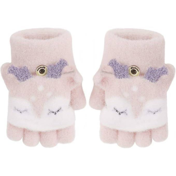 PURFUN Toddler Kids 1-3Y Short Knitted Gloves Winter Thick Fleece Lining Mittens