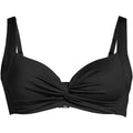 Lands' End Women's 4, 2-10 LONG Black Twist Front Underwire Bikini Swimsuit Top