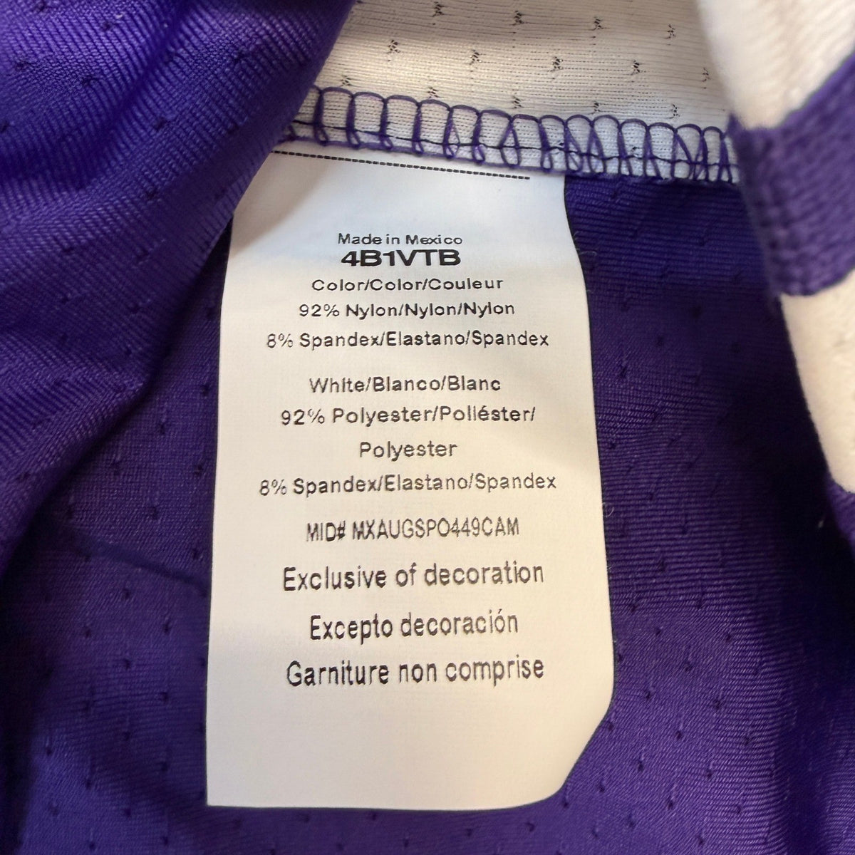 Russell Athletic Purple/White Sz XL Dri Power Youth Legacy Basketball Jersey