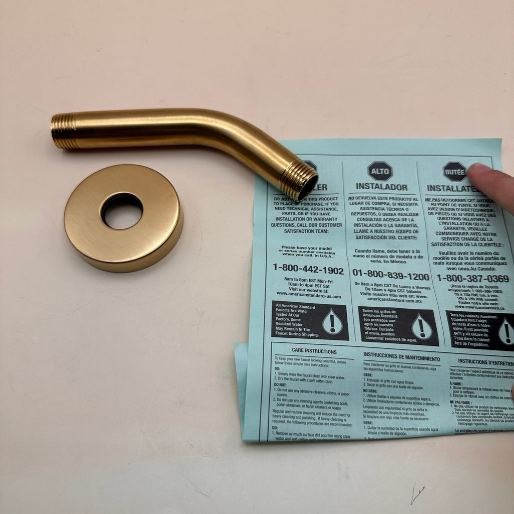 American Standard 1660241.GN0 5-1/2" Wall Mounted Shower Arm with Flange Brush