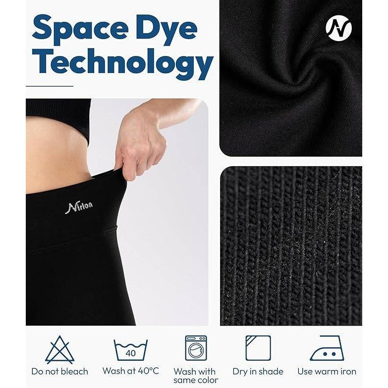 MSRP $26 Nirlon Women's M Bootcut Yoga Pants 30" Inseam Wide Leg Soft Breathabl