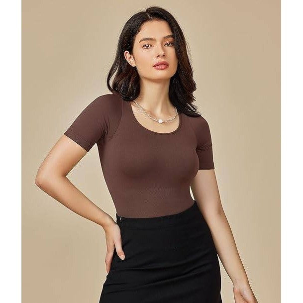 MSRP $29 BRABIC Women's M Brown Bodysuit Shapewear for Tummy Control Seamles