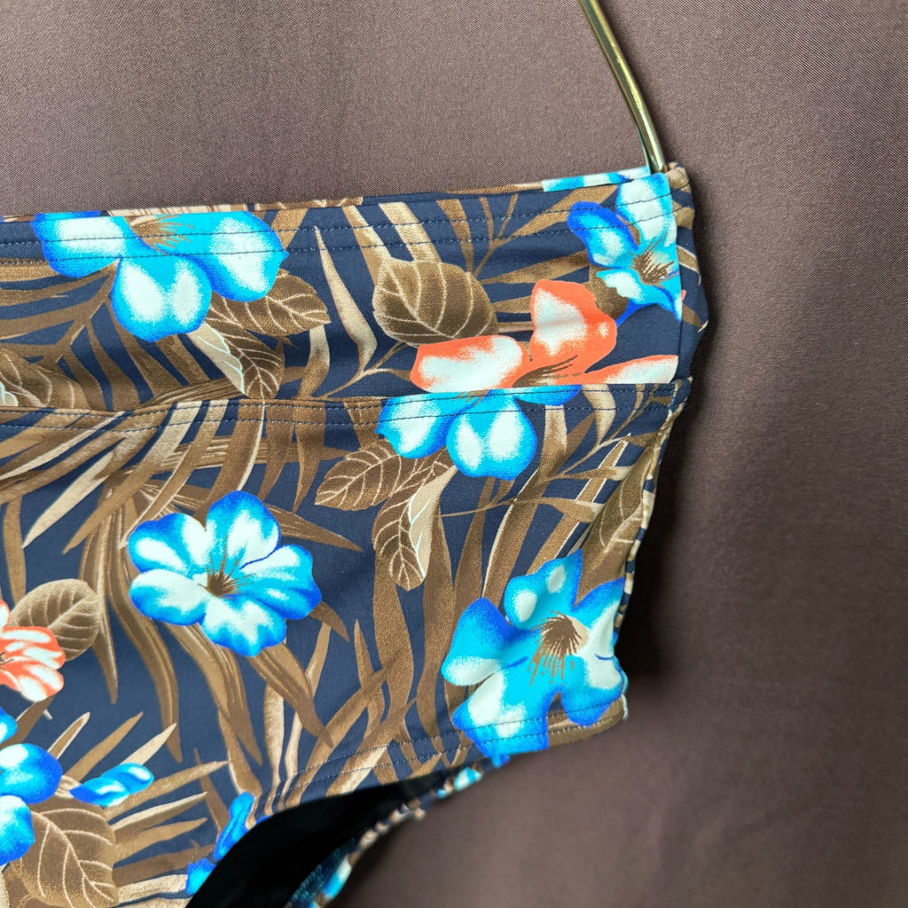Lands' End Women's 4 Tummy Control High Waist Bikini Swim Bottoms Deep Sea Navy