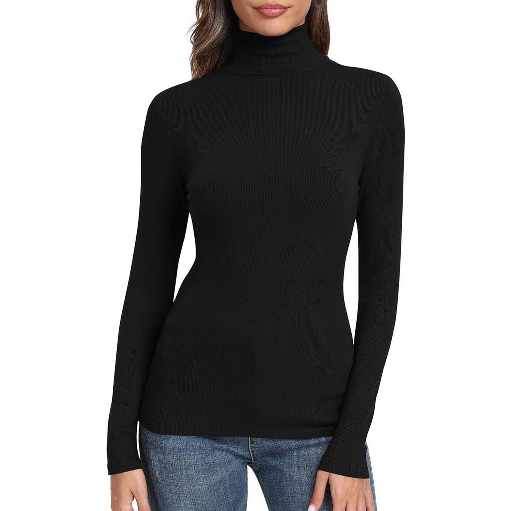 MSRP $26 GEMBERA Women's XL Long Sleeve Turtle Neck Basic Slim Fitted Ribbed K