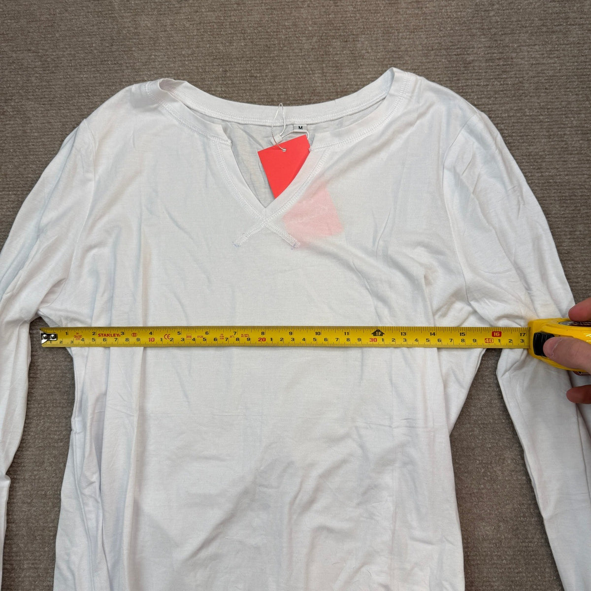 NWT WEACZZY Women's M White Long Sleeve Loose Fit Tops Dressy Casual V Neck