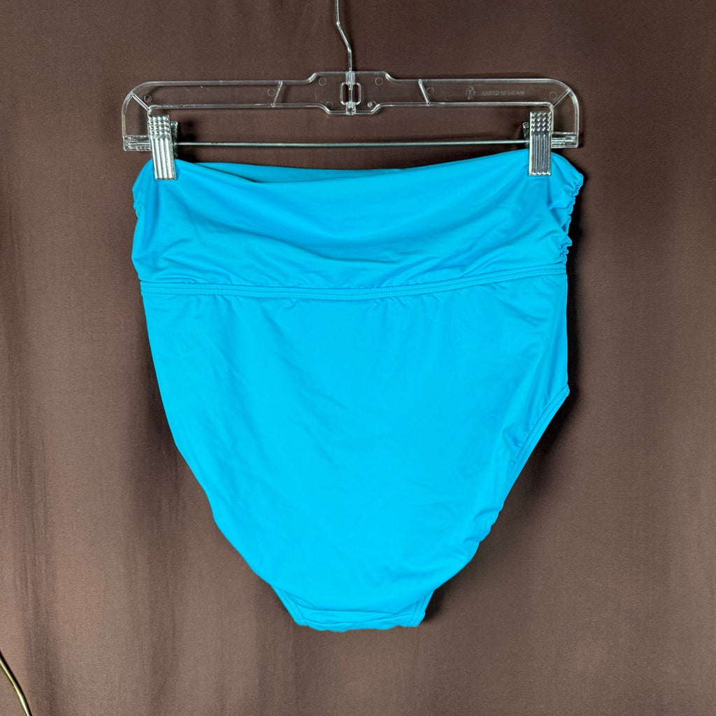 Lands' End Women's XS LONG Fold Over Mid Waist Bikini Swim Bottoms Chlorine Res