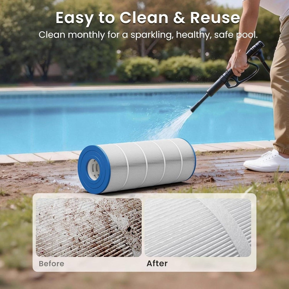 Future Way C1200 Pool Filter Cartridge 120 sq.ft for Hayward Star Clear Plus C1