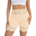 Hibluco Women's S Nude Slip Shorts For Under Dresses Lace Underwear Anti Chafin