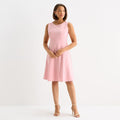 MSRP $89 Black Label by Evan-Picone Womens 10 Tutu Pink Fit + Flare Dress Sleeve