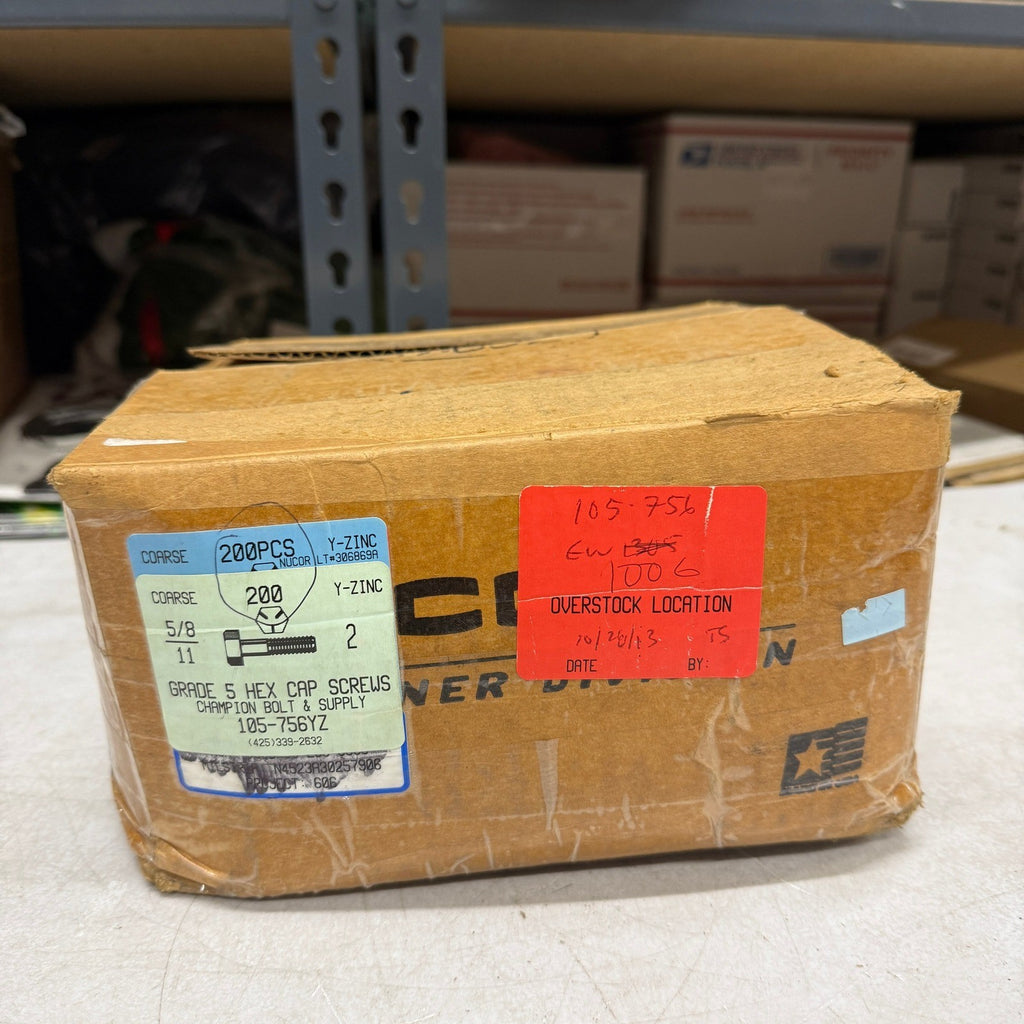 Pack of 200 Nucor 5/8-11 x 2" Grade 5 Hex Cap Screws Yellow Zinc