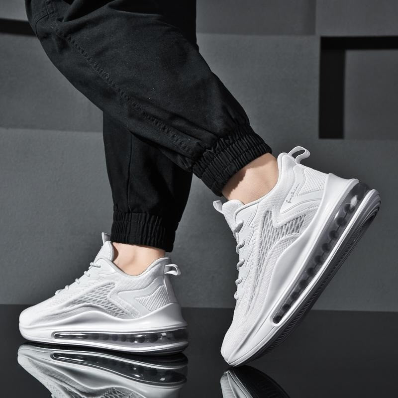 Men's US 6.5, 7 White Air Cushion Casual Sneaker Mesh Breathable Running Shoes