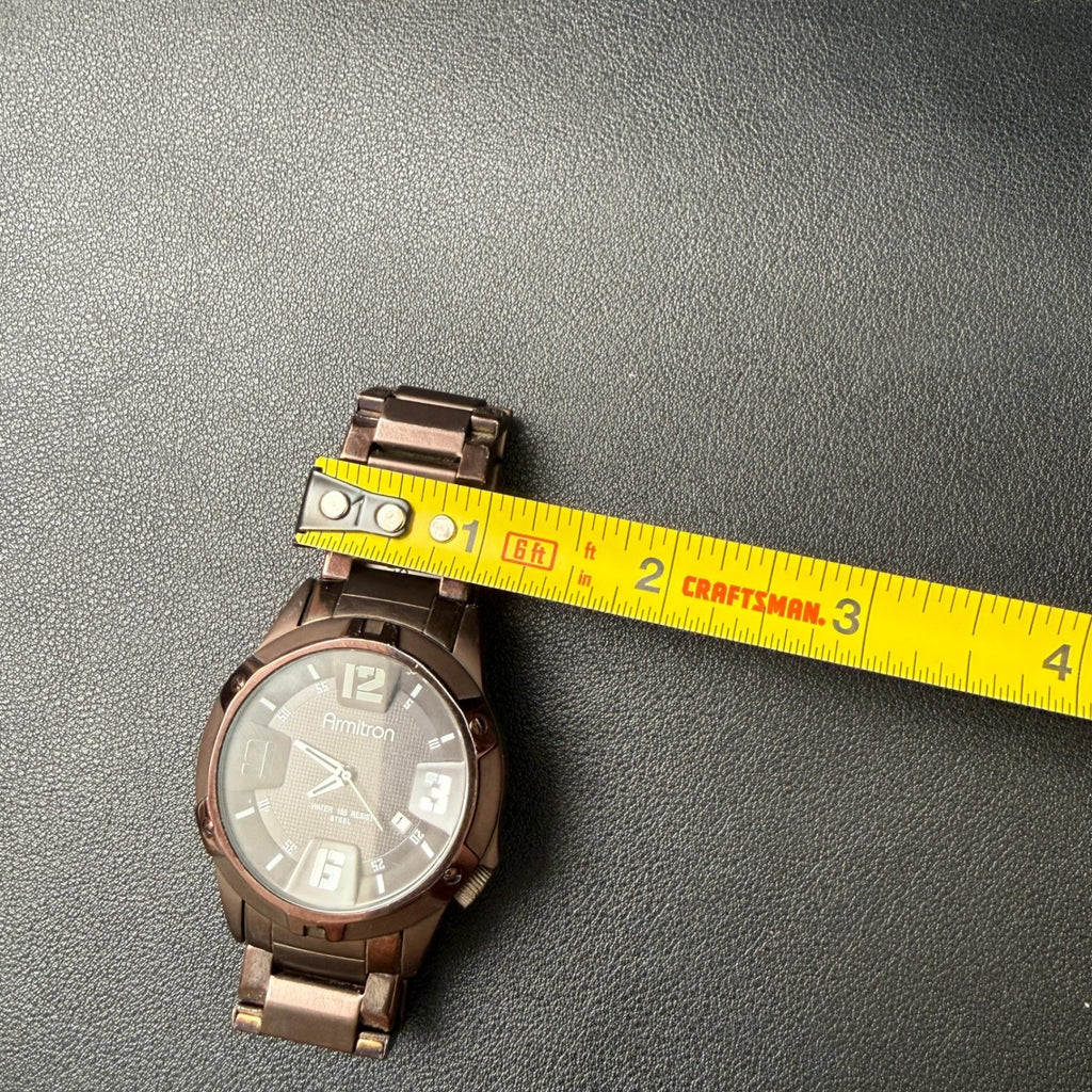 MSRP $55 Armitron 20/4692BN Men's Stainless Steel Bracelet Watch New Battery
