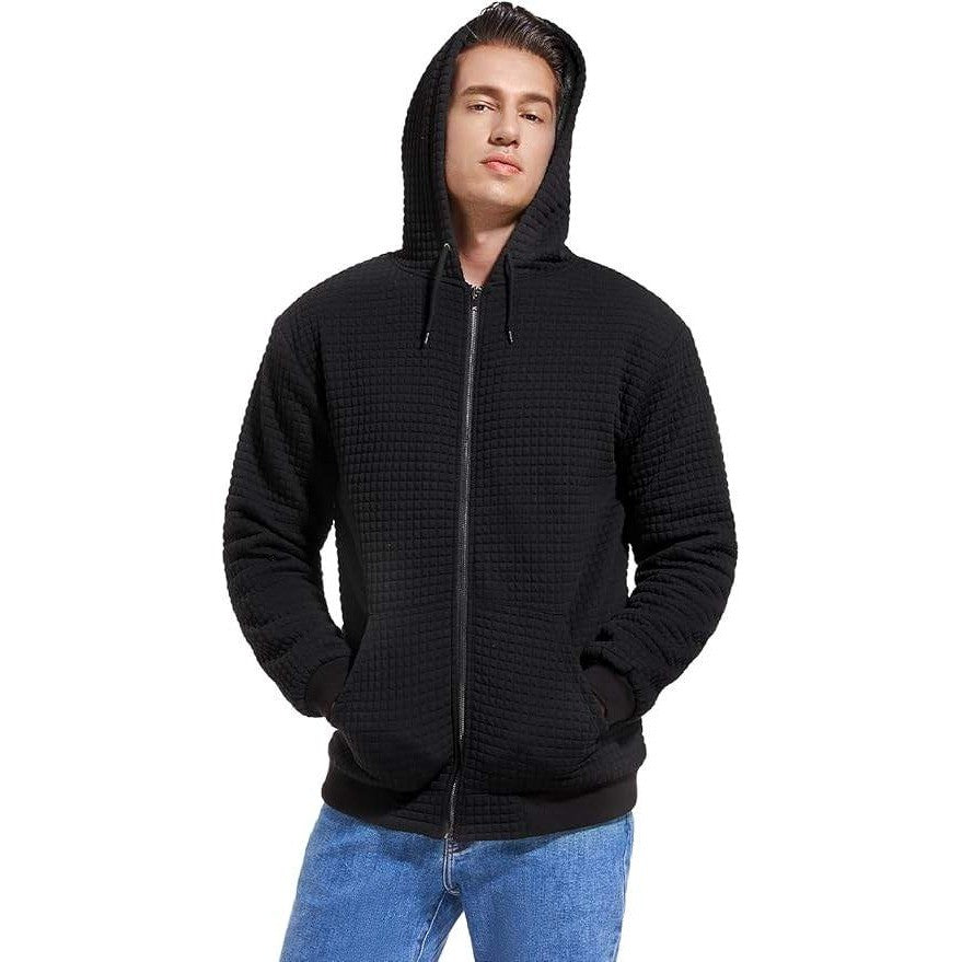 MSRP $39 Fozexi Men's L Fleece Heavyweight Full Zip Hoodie Sweatshirt Jacket